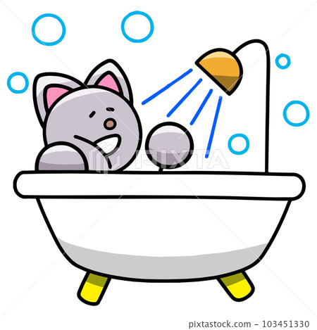 Bath time Nanyanmaru illustration cat 103451330