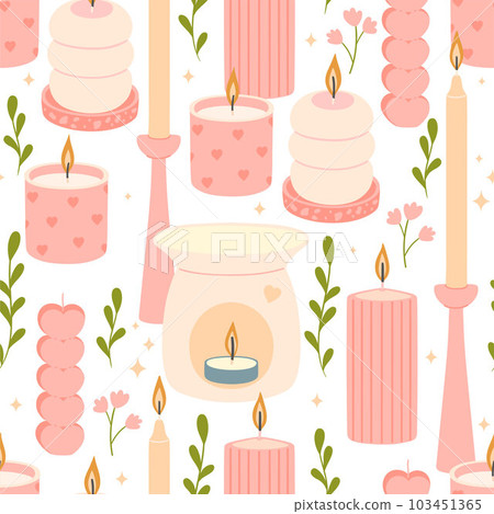 Candle Small Pattern Seamless pattern with candles of various shapes... - Stock Illustration ...