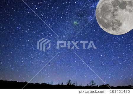 Blue Moon. Super Full moon august. Moon bright. Stars. The background full of stars in the galaxy. Horizontal photography. Galaxy. Luna azul. Blue Moon. 30 - 31 August supermoon 2023. Blue Moon. Super Full moon august. Moon bright. Stars. The background full of stars in the galaxy. Horizontal photography. Galaxy. Luna azul. Blue Moon. 30 - 31 August supermoon 2023. 103451420