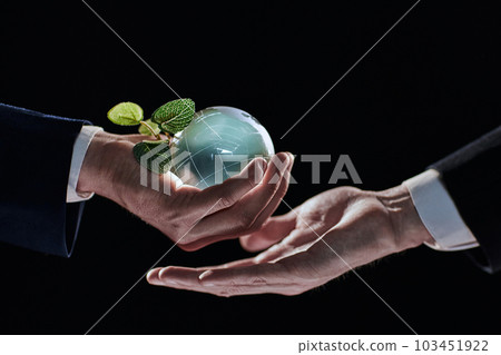 Plabt Growing inside a Sphere - Hand Holding - Eco Concept 103451922