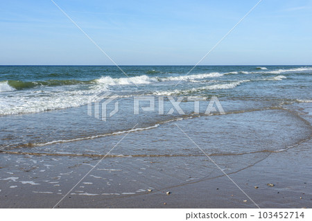 Beach of Baltic sea in Yantarny. Kaliningrad region. Russia 103452714