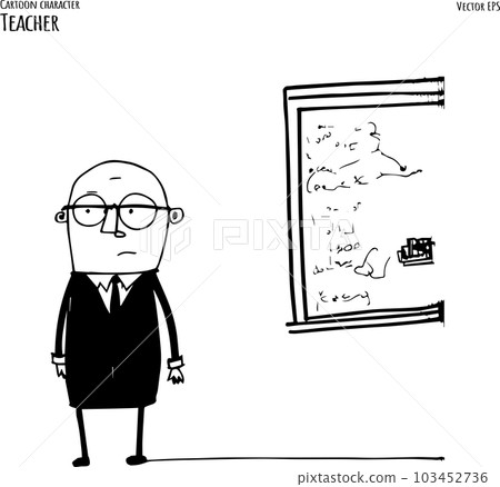 Illustration of school teacher standing next to board. Vector EPS 10. Vector illustration Illustration of school teacher standing next to board. Vector EPS 10. Vector illustration 103452736