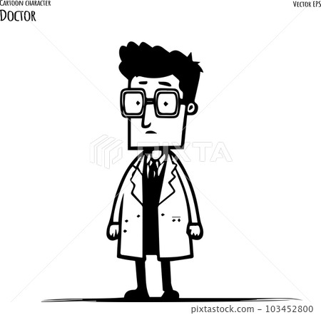 Hand drawn cartoon vector illustration of doctor. Vector illustration Hand drawn cartoon vector illustration of doctor. Vector illustration 103452800
