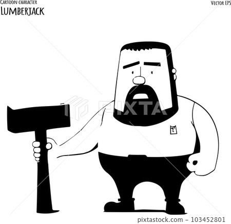 Hand drawn cartoon illustration of lumberjack. Vector. Vector illustration Hand drawn cartoon illustration of lumberjack. Vector. Vector illustration 103452801