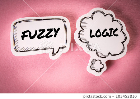Fuzzy Logic. Communication. Two speech bubbles on a pink background Fuzzy Logic. Communication. Two speech bubbles on a pink background 103452810