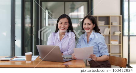 Fund managers team consultation and discuss about analysis Investment stock market. analysis, research finance 103452924