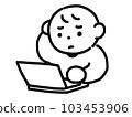 一個不知道如何使用計算機的人的插圖 103453906