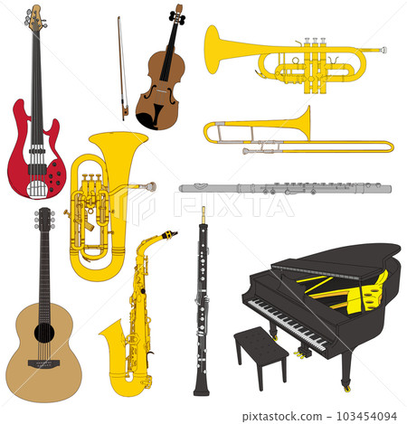 Illustration set of musical instruments 103454094