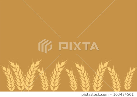 Collection of golden ripe spikelets of wheat. Agricultural symbol, flour production. Vector silhouette of wheat. 103454501