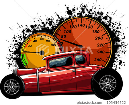 vector illustration of american hot rod car 103454522