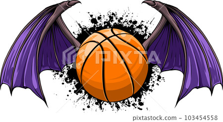 vector illustration of Basketball ball with bat wings. vector illustration of Basketball ball with bat wings. 103454558