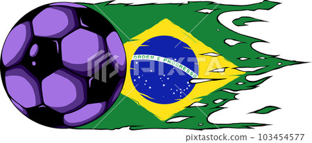 vector illustration of brazil flag with soccer ball vector illustration of brazil flag with soccer ball 103454577