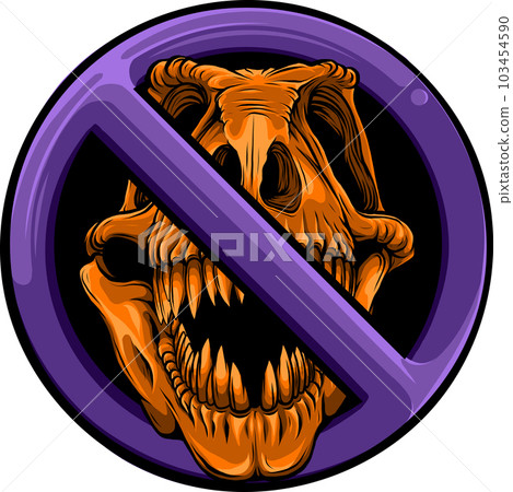 forbidden tyrannosaurus skull sign isolated on white background vector illustration forbidden tyrannosaurus skull sign isolated on white background vector illustration 103454590