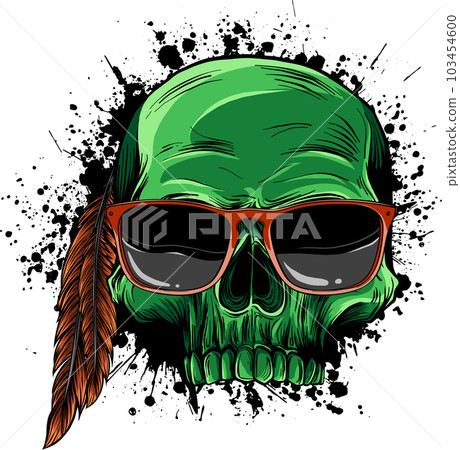 vector illustration of Skull with sunglasses on white background vector illustration of Skull with sunglasses on white background 103454600