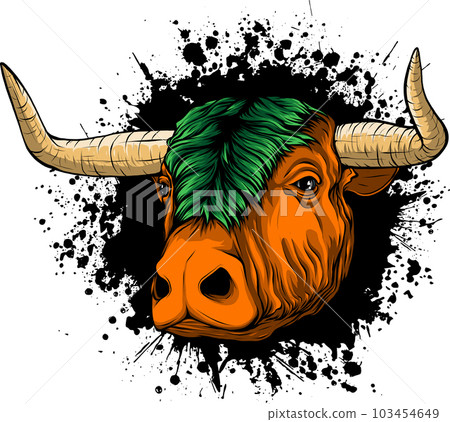 vector illustration of head bull isolated on white background vector illustration of head bull isolated on white background 103454649
