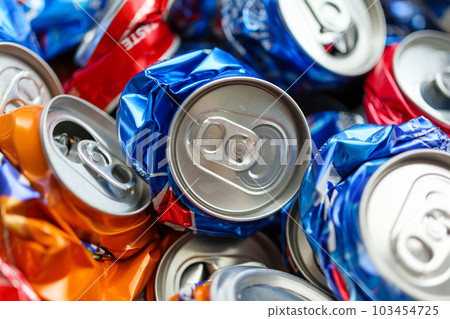 recycle aluminum metal crushed can waste background recycle aluminum metal crushed can waste background 103454725