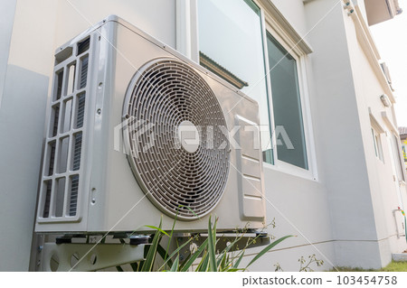 Air condition outdoor unit compressor install outside the house 103454758