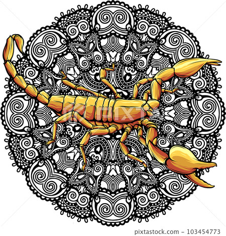 vector illustration of Scorpion with Mandala ornaments vector illustration of Scorpion with Mandala ornaments 103454773