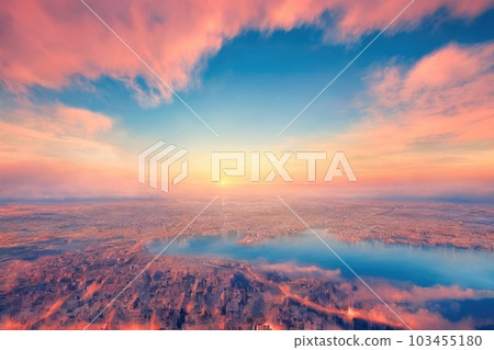 《AI影像》日出蔓延的城市黎明 《AI影像》日出蔓延的城市黎明 103455180