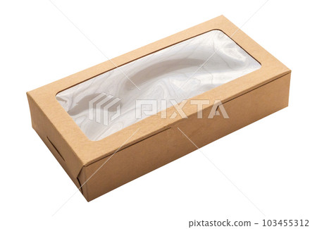 Mockup brown box isolated on white background 103455312