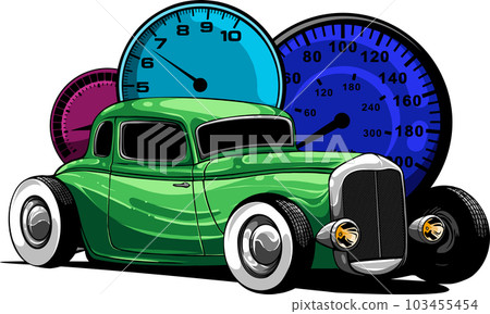 vector illustration of american hot rod car vector illustration of american hot rod car 103455454