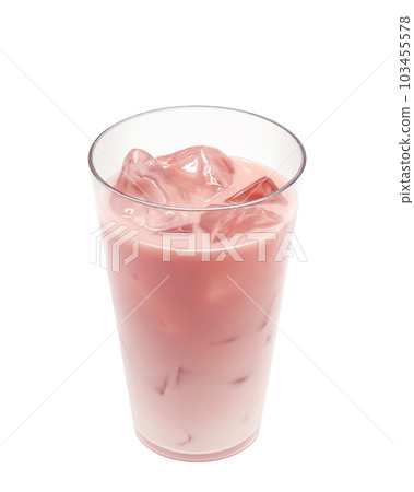 Real illustration of strawberry milk in a glass 103455578