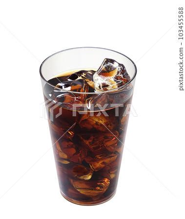 Illustration real of iced coffee in a glass Illustration real of iced coffee in a glass 103455588