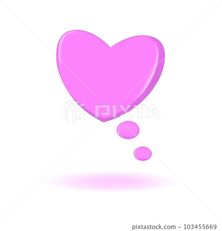 3D render light pink heart retro speech bubble 103455669