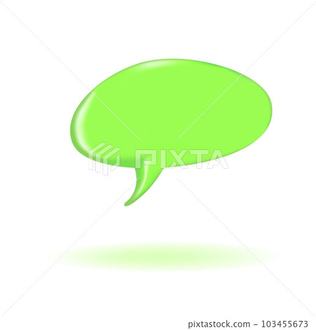 3D render glossy green retro speech bubble 103455673