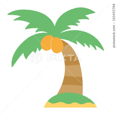Hand-drawn vector illustration of a palm tree / Illustration that feels summer 103455769