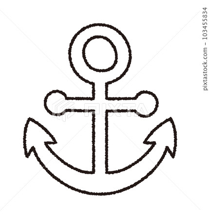 錨手繪矢量圖/線描/感覺夏天的插圖 103455834