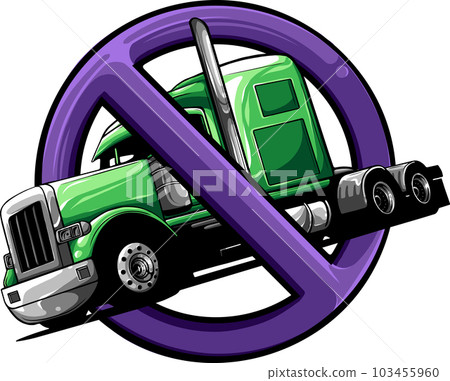 vector illustration of no truck sign on white background. 103455960
