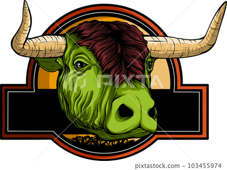 vector illustration of cow head on logo design 103455974