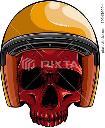 vector illustration of skull with rider helmet 103456094