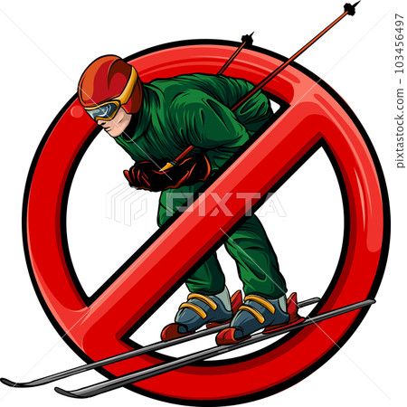 vector illustration of ban skiing on white background vector illustration of ban skiing on white background 103456497