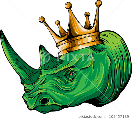vector illustration of rhinoceros head with crown vector illustration of rhinoceros head with crown 103457189