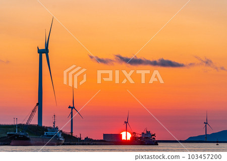 道之站秋田港夜景風力發電 道之站秋田港夜景風力發電 103457200