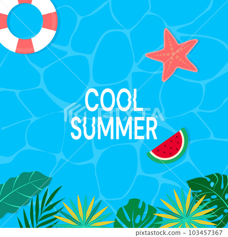 Summer background with tropical beach and swimming pool 103457367