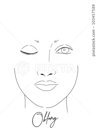 Face length Make-up sheet Face chart Make-up practice paper 103457589