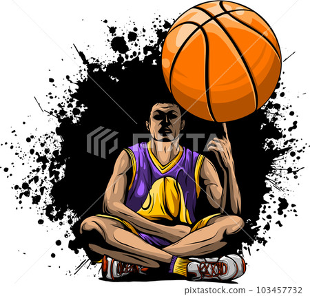 vector illustration of basketball player on white background vector illustration of basketball player on white background 103457732