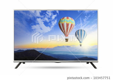 4k TV monitor isolated on white background. 103457751