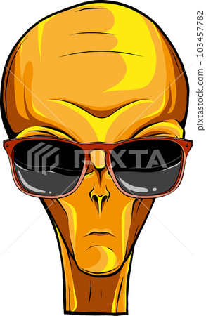 Aliens Head Sun Glasses Colorful. Vector art illustration 103457782