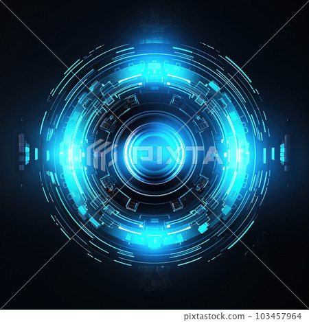 Premium Abstract Conceptual HUD and circuit board space futuristic technology ui interface hologram for business and education.AI generated 103457964