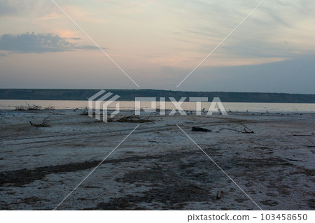 Twilight on the salt lake beach Twilight on the salt lake beach 103458650