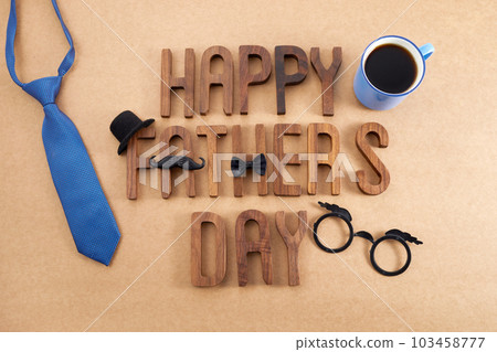 Happy Fathers Day greeting card. Happy Father's Day inscription. 103458777