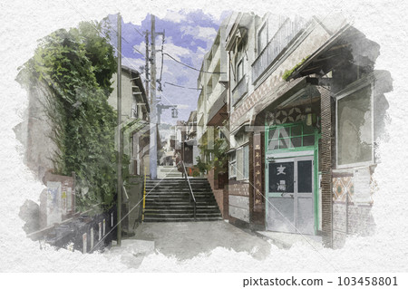 水彩畫風格長崎 Tojin 住宅遺址從 Tojindo 到 Tengodo 長崎市,長崎縣 水彩畫風格長崎 Tojin 住宅遺址從 Tojindo 到 Tengodo 長崎市,長崎縣 103458801