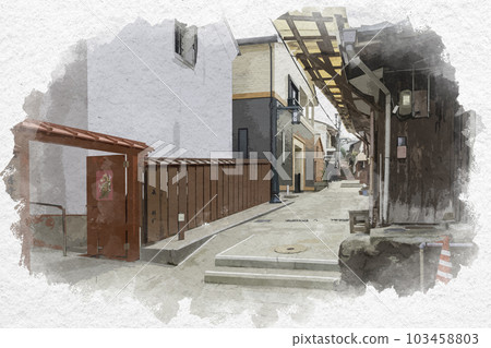 水彩畫風格長崎 Tojin 住宅遺址從 Tojindo 到 Tengodo 長崎市，長崎縣 103458803