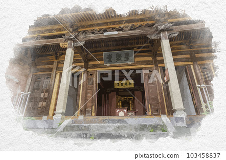 Watercolor-style Nagasaki Chinese Mansion Ruins Fujian Kaikan Nagasaki City, Nagasaki Prefecture 103458837