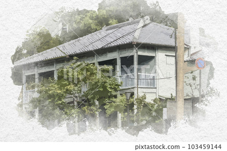 Watercolor-style Nagasaki Higashiyamate Ko Jusanbankan Nagasaki City, Nagasaki Prefecture 103459144