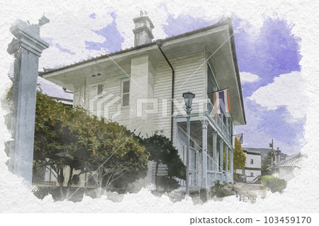 Watercolor style Nagasaki Higashiyamate Earth Museum Nagasaki City, Nagasaki Prefecture 103459170